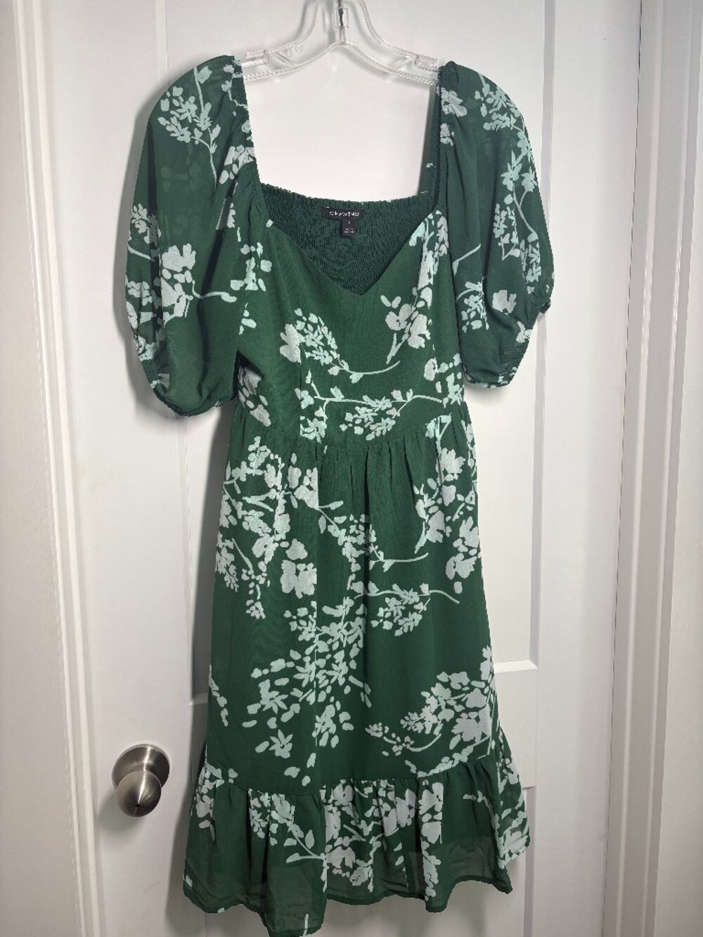Hawthorn Forest Green Floral Sweetheart Dress – Large w/pockets - Pre-owned